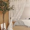 BTTO V&G Vorhang Florale Spitze Screening Tür Vorhänge, Stangendurchzug, Spitzenrüschen (2 St), Fenster Gardinen Gauze für Wohnzimmer Schlafzimmer Bild 3