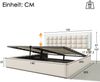 Polsterbett 140x200 cm, PU-Leder, hydraulischer Bettkasten mit LED-Beleuchtung und Lattenrost, Weiß，Es gibt eine Matratze. Bild 4