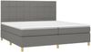 vidaXL Boxspringbett mit Matratze Dunkelgrau 200x200 cm Stoff, Härtegrad: H2 [3142362] Bild 3