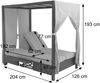 Aluminium Lounge-Gartenliege HWC-O18, XL Sonnenliege Bali-Liege Daybed, 10cm-Polster 193x126x204cm schwarz Kissen creme Bild 3