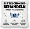 speecheese Dekokissen Bitte schonend behandeln - 50. Geburtstag Kissen satiniert Bild 4