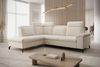 Ecksofa Canei, Sofa mit Schlaffunktion, Couch L-Form, Sofa Links, Plüschstoff, 262 x 105 x 170 cm, Beige Bild 2