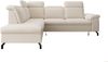 Ecksofa Canei, Sofa mit Schlaffunktion, Couch L-Form, Sofa Links, Plüschstoff, 262 x 105 x 170 cm, Beige Bild 3