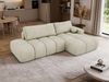 Ecksofa LORAN L mit Schlaffunktion und Bettkasten, Freistehendes Ecksofa mit Wellenfederung, DL-System, Große Liegefläche - Beige Velvet Bild 4