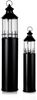 KHG Laterne Leuchtturm 2er Set aus Metall/Glas in schwarz, Kerzenständer, Kerzenhalter, Outdoor und Indoor, Deko, Glaseinsatz, für Wohnzimmer, Balkon, Terrasse, Garten usw. Bild 2