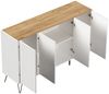Kommode Maxim XL 155cm 4 Softclose Türen Weiß/Eiche Top : Weiss hochglanz / Oak Gold Bild 3