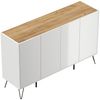 Kommode Maxim XL 155cm 4 Softclose Türen Weiß/Eiche Top : Weiss hochglanz / Oak Gold Bild 4