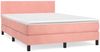 vidaXL Boxspringbett mit Matratze Rosa 140x190 cm Samt 3141184 Bild 2