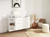 Vente-unique - ONISHA Kommode Holz, Platte Weiß - B 42 cm x H 90,2 cm x L 140 cm Bild 2