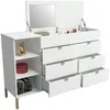 Vente-unique - ONISHA Kommode Holz, Platte Weiß - B 42 cm x H 90,2 cm x L 140 cm Bild 3