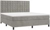 vidaXL Boxspringbett mit Matratze & LED Hellgrau 180x200 cm Samt 3136377 Bild 3