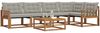 vidaXL Outdoor-Sofagarnitur mit Kissen 6 pcs Natürlich und Hellgrau 3369478 Bild 3
