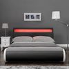 LED Polsterbett Valencia 140x200cm Schwarz mit weißer Kante [Corium] Bild 2
