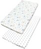 TupTam Spannbettlaken Baby, für Babybett/Kinderbett, 2er Pack, Eule Hase Beige / Graue Sterne Weiß, 60x120 cm Bild 5