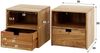 Nachttisch Qidero 2er-Set Akazienholz massiv, modern, Natur, mit Schublade und offenem Fach Bild 4