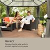 blumfeldt Pantheon Solid Sky Ambient Solar Pavillon, Komplett-Set, mit Seitenwänden, Material Gestell: Aluminium, Material Dach: Polycarbonat, mit Solar-Beleuchtung, Maße: ca. 3x4 m, hellgrau Bild 5