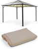 blumfeldt Pantheon Solid Sky Ambient Solar Pavillon, Komplett-Set, mit Seitenwänden, Material Gestell: Aluminium, Material Dach: Polycarbonat, mit Solar-Beleuchtung, Maße: ca. 3x4 m, hellgrau Bild 3