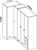 Dmora Großer Kleiderschrank Atena, Eckschrank für Schlafzimmer, Eckschrank mit 5 Flügeltüren, 214 x 91 x 184 cm, Eiche Bild 3