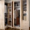 Dmora Großer Kleiderschrank Atena, Eckschrank für Schlafzimmer, Eckschrank mit 5 Flügeltüren, 214 x 91 x 184 cm, Eiche Bild 5