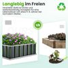 Hochbeet Metall 258x90x60cm Verzinkter Stahl Rostfrei, Witterungsbeständiges Bild 5