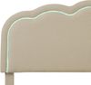 Merax Polsterbett LED Doppelbett 140 x 200cm, Verstellbares Kopfteil, Gepolstertes bett in Beige Leinenmaterial Bild 5