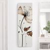 Bilderdepot24 Garderobenpaneel braun Blumen Floral Transparente Blüte Braun Design (ausgefallenes Flur Wandpaneel mit Garderobenhaken Kleiderhaken hängend), moderne Wandgarderobe - Flurgarderobe im schmalen Hakenpaneel Design Bild 1