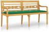 vidaXL Batavia-Bank mit Grünem Kissen 150 cm Massivholz Teak 3100846 Bild 2