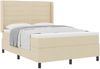 vidaXL Boxspringbett mit Matratze Creme 190 x 140 cm Stoff 3341579 Bild 2