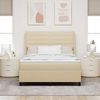 vidaXL Boxspringbett mit Matratze Creme 190 x 140 cm Stoff 3341579 Bild 3