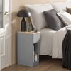 SoBuy FBT111-HGx2 Nachttisch 2er Set mit Schublade für Boxspringbett Sofatisch 2 stücke Beistelltisch schmal Telefontisch Nachtschrank Nachtkommode Hellgrau BHT ca. : 20 x 60 x 35 cm Bild 3