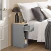 SoBuy FBT111-HGx2 Nachttisch 2er Set mit Schublade für Boxspringbett Sofatisch 2 stücke Beistelltisch schmal Telefontisch Nachtschrank Nachtkommode Hellgrau BHT ca. : 20 x 60 x 35 cm Bild 4