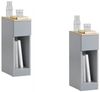 SoBuy FBT111-HGx2 Nachttisch 2er Set mit Schublade für Boxspringbett Sofatisch 2 stücke Beistelltisch schmal Telefontisch Nachtschrank Nachtkommode Hellgrau BHT ca. : 20 x 60 x 35 cm Bild 2