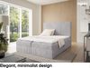 MEBLINI Boxspringbett TYLA 120x200 cm mit Bettkasten – H4/Hellgrau Plüsch Polsterbett - Doppelbett mit Topper & Taschenfederkern-Matratze Bild 3