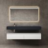 doporro Waschbeckenunterschrank Badmöbel Set Holzstruktur Schubladen Unterschrank Soft-Close MDF UP Bild 5