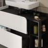 Waschbeckenunterschrank Karen Anthrazit/Weiß 100 x 65 cm mit 2 Schubladen Vicco Bild 4