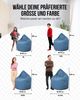 PATCH HOME Sitzsack Tropfenform – Jumbo – Blaugrau, bequemer Sitzsack aus Luxus-Polyester-Gewebe, bereits befüllt Bild 3