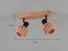 Deckenstrahler TAVAR 2-flammig Holz mit Rattan Korbgeflecht, Breite 30cm Bild 4