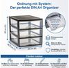Hausfelder Schubladenbox Schubladenschrank A4 mit 3 Schubladen, Schreibtisch Ordnungssystem, (1-St, A4 mit 3 Schubladen), leicht zu reinigen, BPA-freier Kunststoff, verschiedene Größen Bild 2