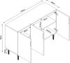 Sideboard Starvili mit 3 Türen 75x115x38 cm Grau [en. casa] Bild 3