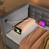 Polstertes Sofabett 90x190 cm, Einzelbett Schlafsofa mit Hydraulischem Stauraum und USB & Type-C Ladestation, Gästebett mit Holzlattenrost, Grau, Samt, Ohne Matratze Bild 5