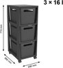 Rotho Brisen Rollcontainer auf Rädern mit 3 Aufbewahrungskörben 3x 16L Schubladen Schubladen-Box Lochmuster-Optik Aufbewahrungsbox aus Kunststoff 36,6 x 29,6 x 77 cm (Anthrazit) Bild 2