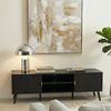 IDIMEX Lowboard ALMA, TV Lowboard 140 cm mit Metallgriffen und Stauraum Schwarz Bild 3