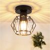 Nettlife Deckenleuchte retro Schwarz Kristall Modern E27 Küchenlampe Metall, LED wechselbar, Innen Deckenbeleuchtung für Korridor Balkon Wohnzimmer Hotel Bild 2