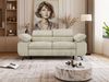 2-Sitzer Polstercouch PETER mit verstellbaren Armlehnen und Kopfstütze, Gepolsterte Couch, Wellenfeder - Beige Velvet Bild 4