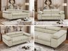 2-Sitzer Polstercouch PETER mit verstellbaren Armlehnen und Kopfstütze, Gepolsterte Couch, Wellenfeder - Beige Velvet Bild 2