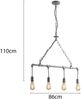 LED Balkenpendelleuchte 4-flammig in Industrial Wasserrohr Optik, grau antik Bild 3