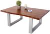 Couchtisch Baumkante massiv Akazie Nussbaum 130 x 75 cm U-Gestell silber INSA 80582111 Bild 3