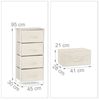 Relaxdays Regalsystem, 4 Schubladen, Metall & Holz weiß / Stoff beige, 95 x 30 x 45 cm Bild 4