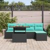 vidaXL Garten Essgruppe mit Kissen 6 pcs Schwarz und Teal 3349829 Bild 3