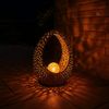 LED Solarleuchte, bronze gold, oval, H 27,5 cm Bild 4